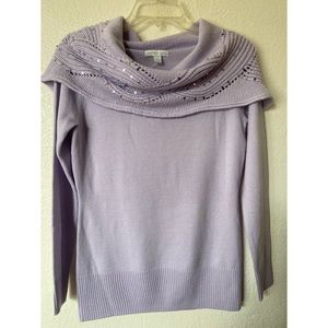 New York & Company cowl neck sequin embellished sweater